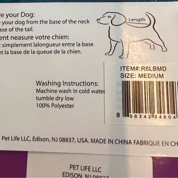 Pet Life Baby Blue PVC Waterproof Adjustable Pet Raincoat Size Medium NWT - Picture 9 of 12